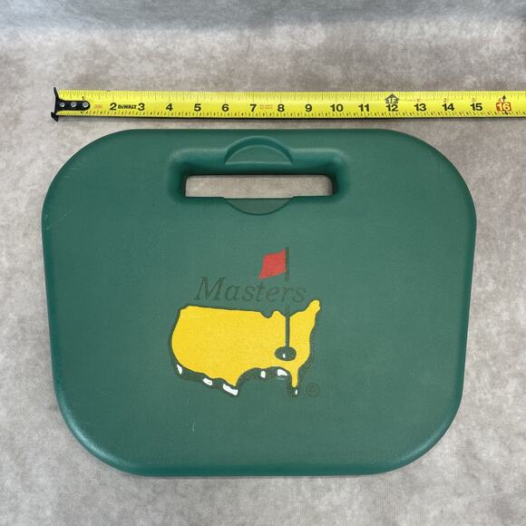 Vtg Masters Golf Tournament Augusta National Golf Club Seat Cushion & Cup Holder - Picture 3 of 4